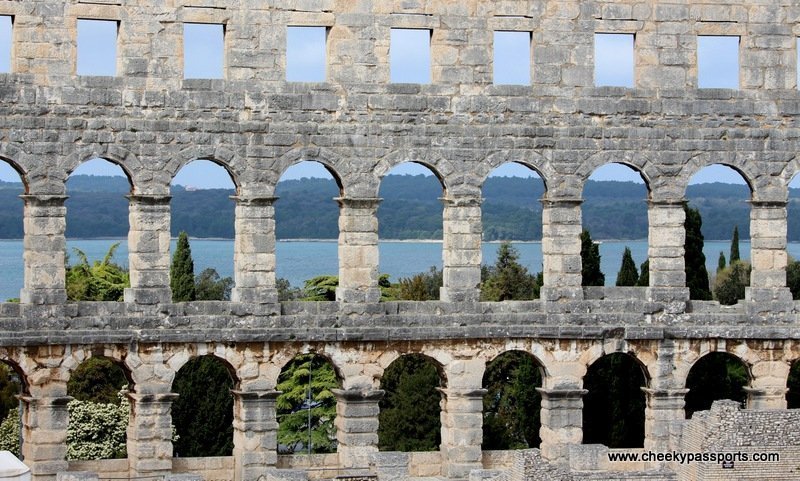 part of the Pula amphitheatre facing the sea - Treasures of Istria