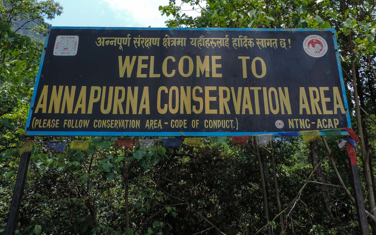welcome to Annapurna sign - Poon hill trek