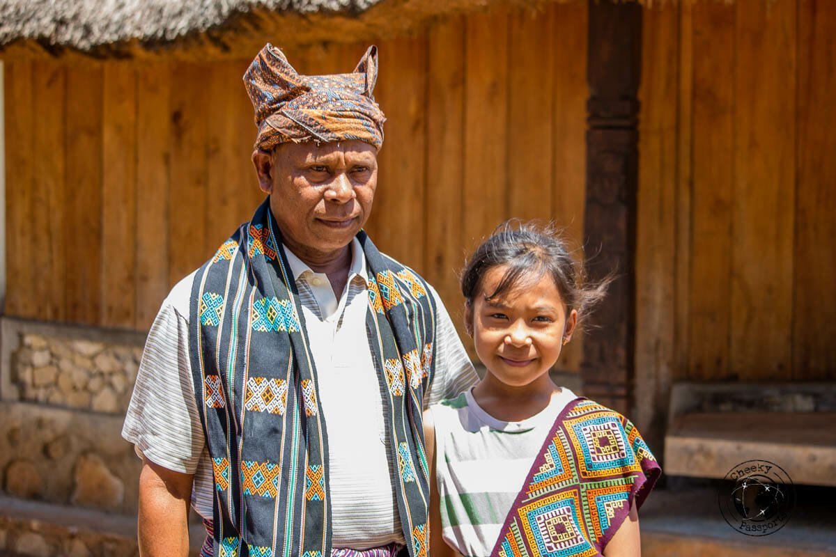 The village chief of Maubesi and his neice which we met whilst exploring west timor, indonesia. Understanding the Indonesian tribes.