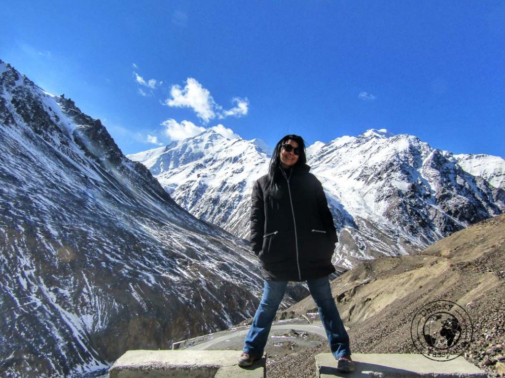 Michelle at the Khunjerab Pass
